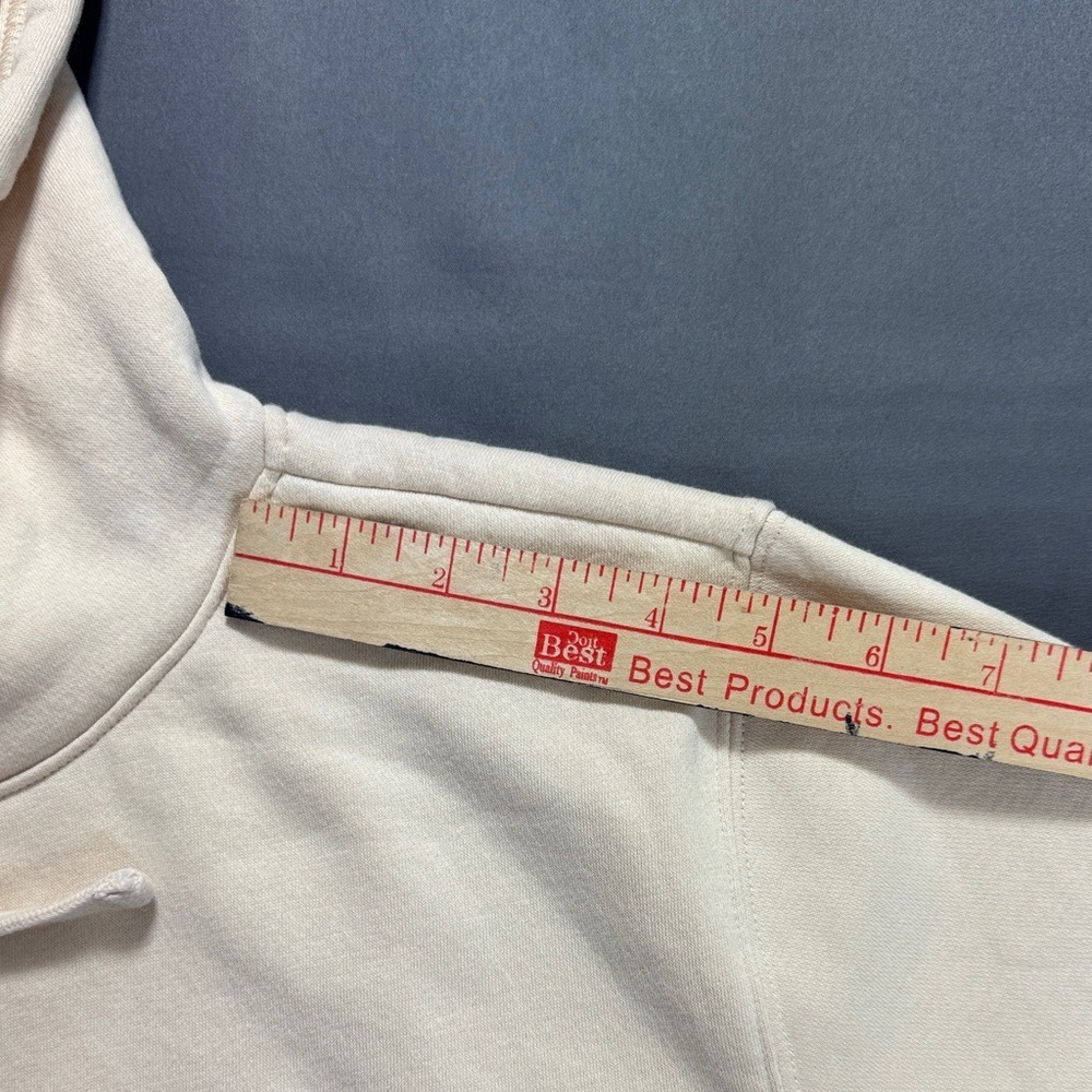 Fila Womens Hoodie Cream Purple Embroidered Logo Fleece Sweatshirt Size M - Picture 8 of 10